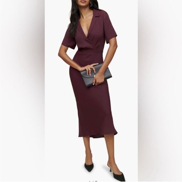 NWOT REFORMATION Danika Midi Dress in Prune, S - Picture 2 of 5